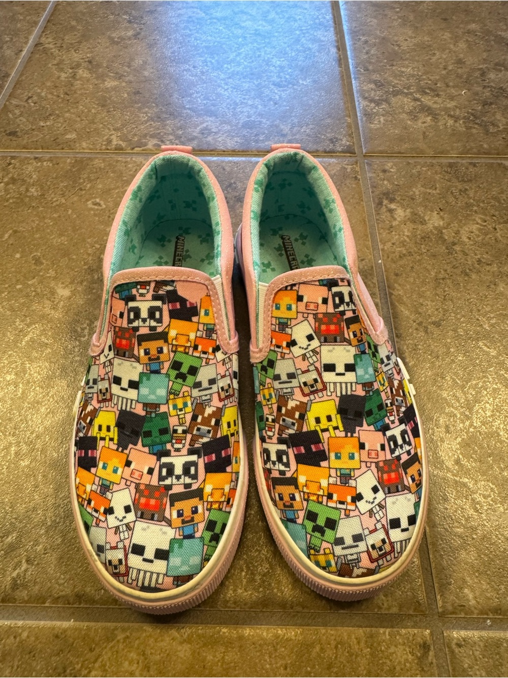 Kids Slip-On Character Sneakers in Pink & Multi